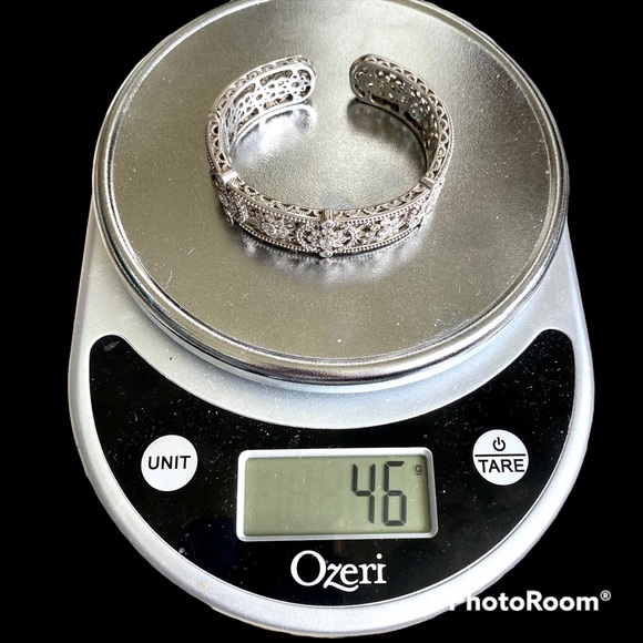 Judith Ripka sterling silver cuff hinged bracelet - Picture 5 of 5